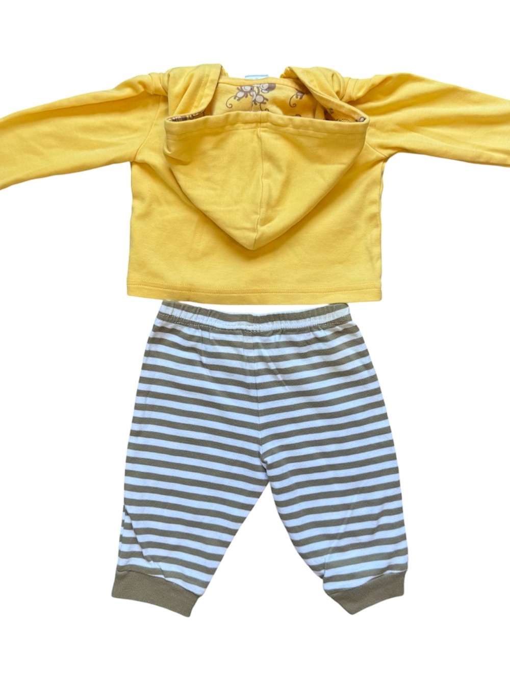 Gymboree Monkey Hoodie Jacket & Garanimals Striped Pants Outfit 3-6 Months Boy - Picture 3 of 11